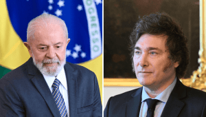 Los presidentes de Brasil y Argentina, Lula da Silva y Javier Milei. (Crédito: Getty Images)